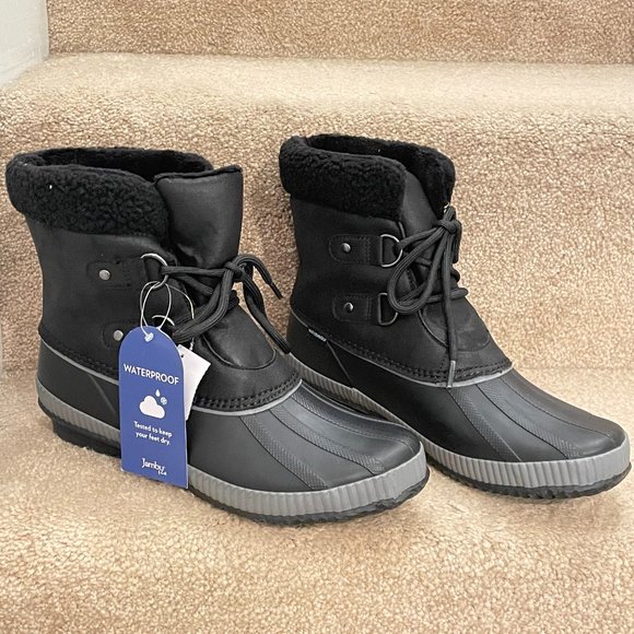 NIB $100 Black JBU by JAMBU Cleveland Waterproof Rain Boots 9 1/2 M - Picture 1 of 6
